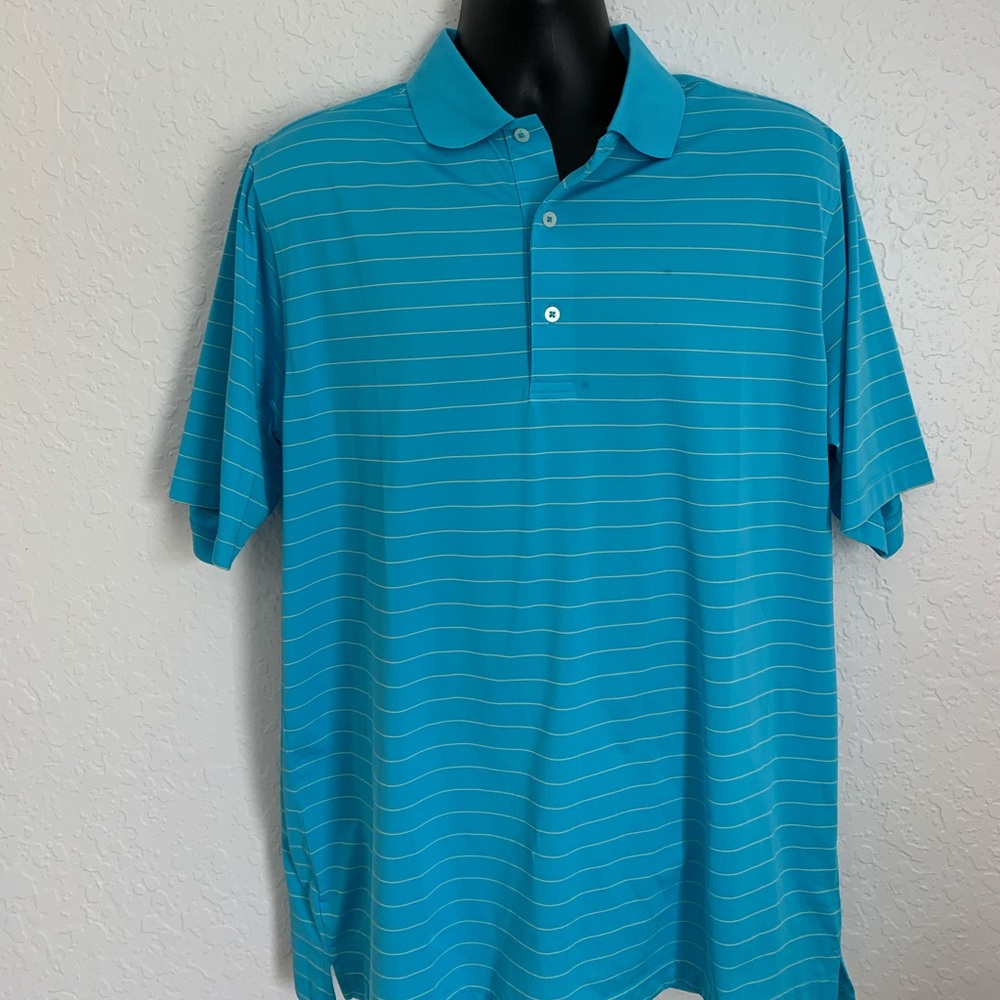 Donald Ross Mens Medium Golf Polo Striped Shirt